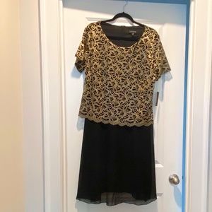 NWT Enfocus Gold and Black Plus Size  Dress